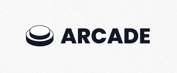 Arcade logo — isometric push button and ARCADE wordmark