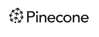 Pinecone logo — arrow cluster and lowercase Pinecone wordmark
